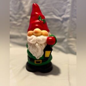 Christmas Holiday Santa Gnome Blow Mold, 11 Inch